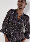 Constellation Shimmer Satin Midaxi Dress, Black, large