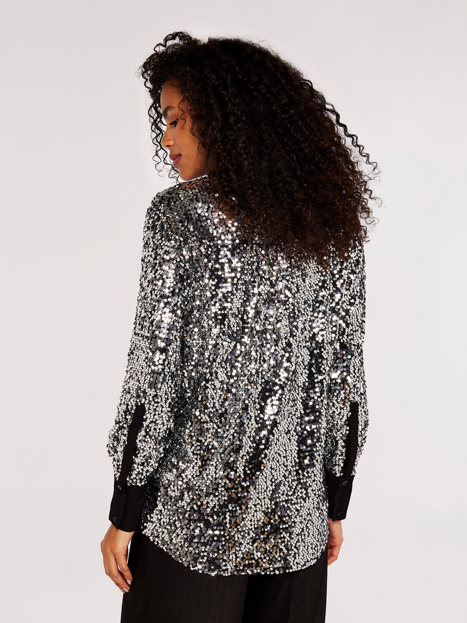 Silver sequin sweater on sale