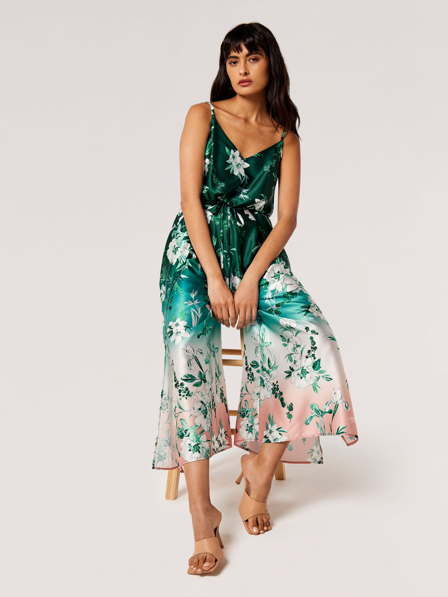 Floral split leg jumpsuit store