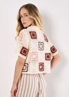 Crochet Squares Top, Coral, large