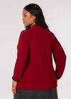 Curve Tie Neck Jersey Top, Burgundy, large
