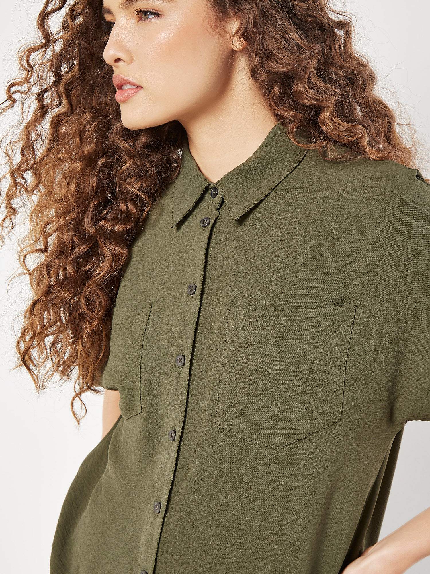 Khaki green short sleeve shirt hotsell