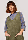 Corduroy 2 Pocket Pinafore Dress, Khaki, large