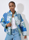 Patchwork Quilted Reversible Jacket, Green, large