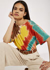 Tie Dye Oversized Top, Orange, large