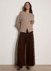 Cotton-Blend Chunky Ribbed Knit Cardigan, Mocha, large