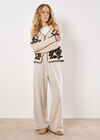 Woven Wide Leg Trousers, Stone, large