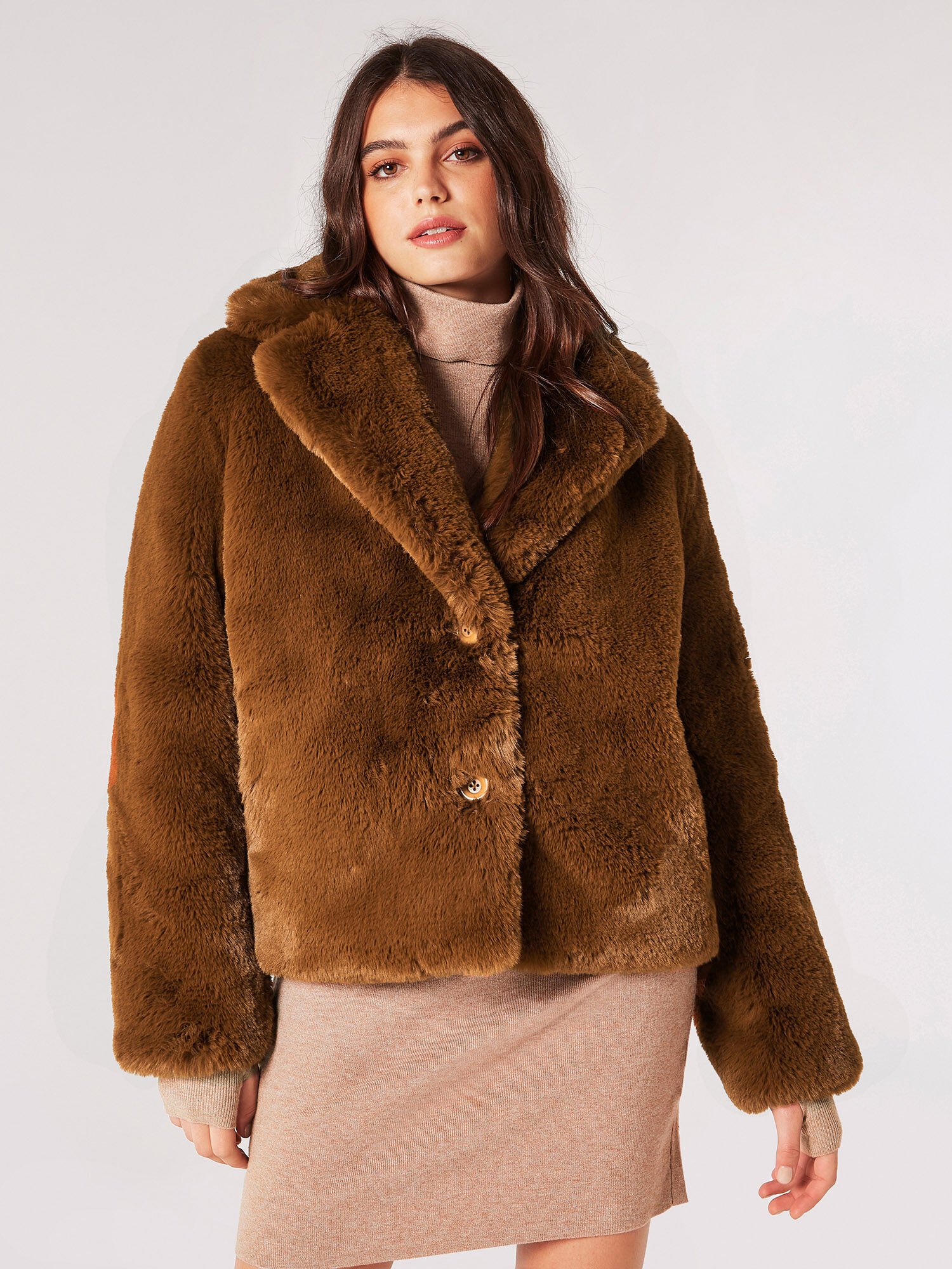 Rust fur jacket best sale