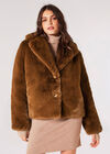 Short Opulent Fur Coat, Rust, large