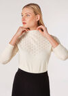 Pointelle Shell Fine Knit Jumper, Stone, large