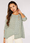 Irregular Spot Asymmetric Wrap Top, Mint, large