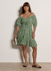 Irregular Spot Bardot Mini Dress, Thyme Green, large