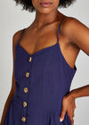 Button Down Midi Dress, Blue, large