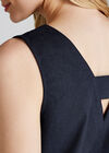 Lattice Edge Shift Dress, Navy, large