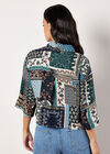 Patchwork Paisley Boxy Shirt, Navy, large