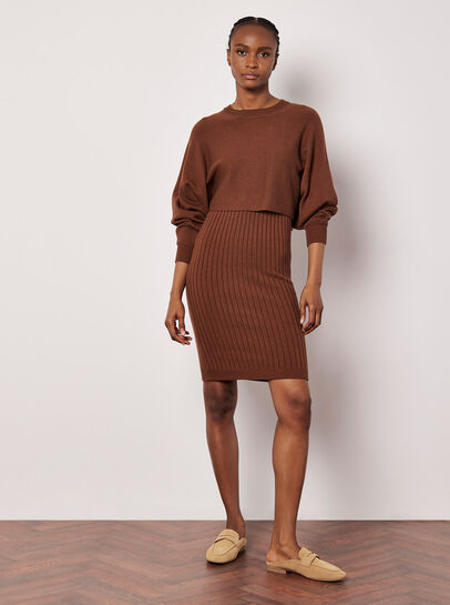 Ribbed Knit Bodycon Midi Dress