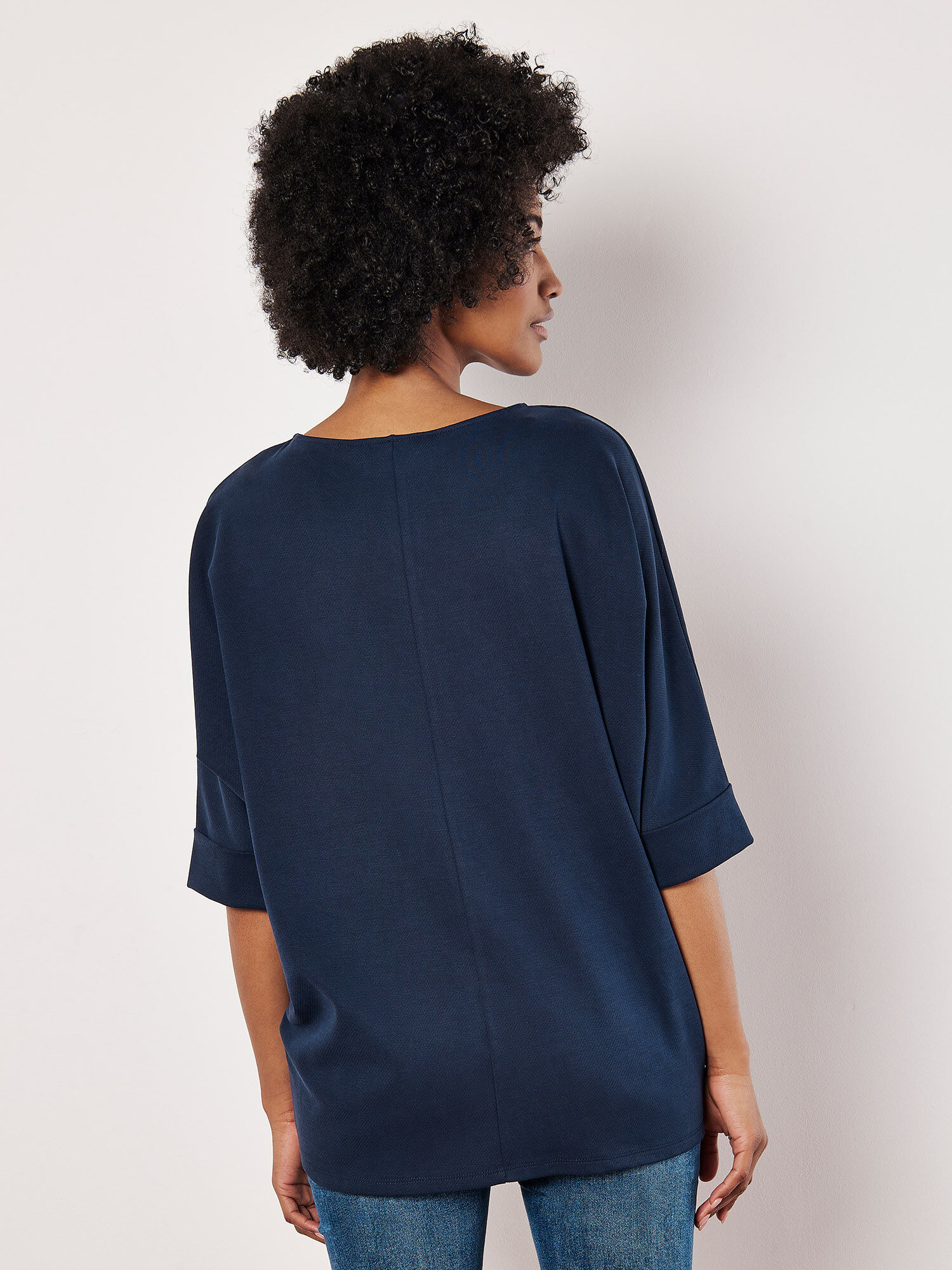 Jersey Knit Batwing Top Apricot Clothing
