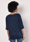 Jersey Knit Batwing Top, Navy, large