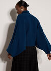Ribbed Knit Batwing Cape Jumper, Cobalt/Royal Blue, large