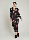 Pink Dahlia Print Zip Front Midi, Pink, large