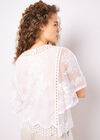 Embroidered Cotton Mesh Top, White, large