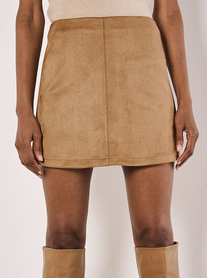 Suedette A-Line Mini Skirt