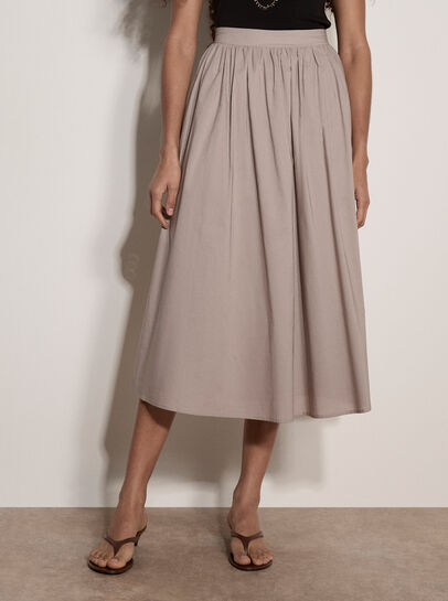 Cotton Midi Skirt