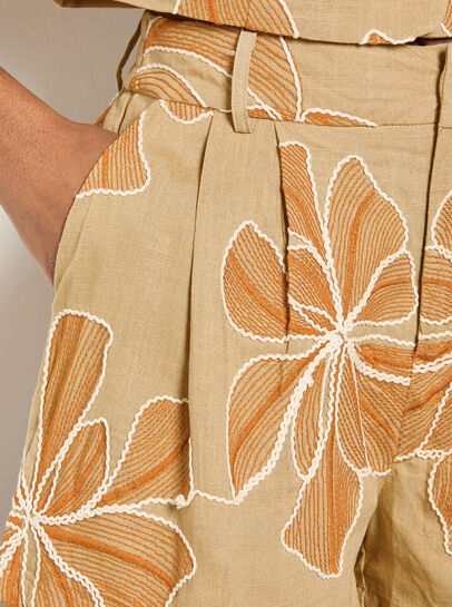 Embroidered Floral Shorts