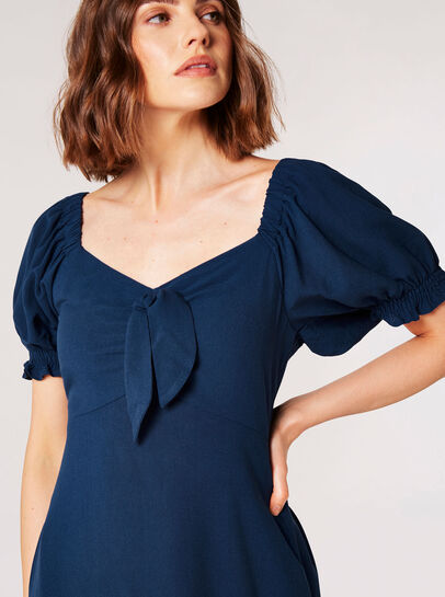 Tie Detail Milkmaid Midaxi Dress
