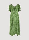 Sarasa Floral Bow Midi Dress, Green, large