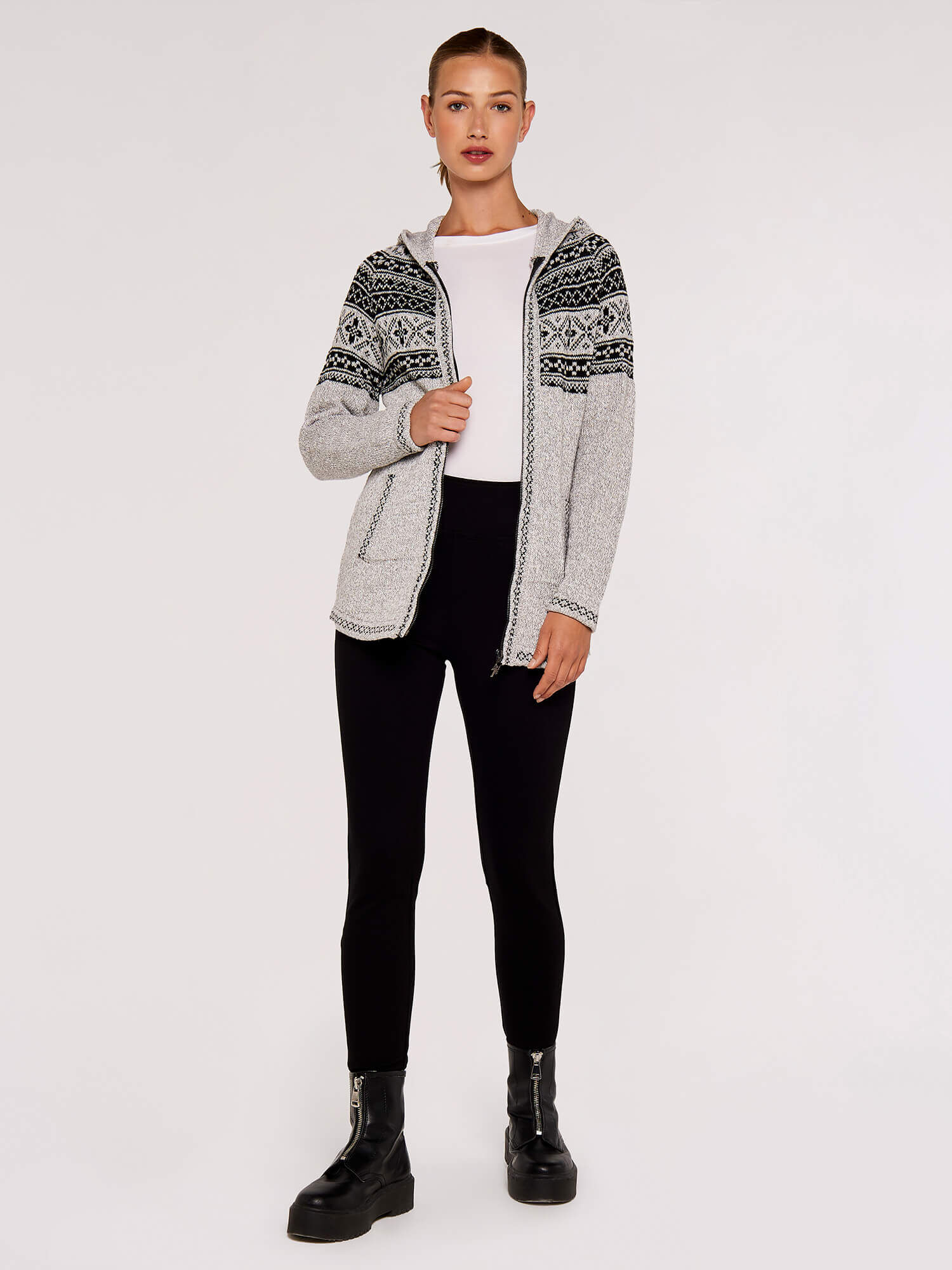 Fair isle deals zip cardigan