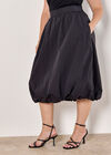 Curve Puffball Midi Skirt, Black, large