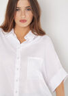 Relaxed-Fit Satin Shirt, Cream, large