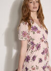 Floral Rose Chiffon Mini Dress, Pink, large