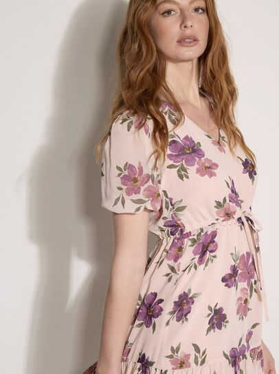 Floral Rose Chiffon Mini Dress