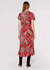 Scarf Print Midaxi Dress, Red, large