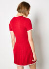 Cable Knit Skater Mini Dress, Red, large