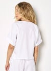 Lightweight V-neck Blouse, White, large