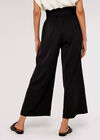 Paperbag Wide Leg Trousers, Black, large