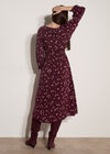 Floral Midi Dress, Burgundy, large