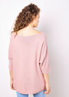 Stretch Knit Batwing Top, Pink, large