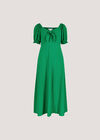 Tie Detail Milkmaid Midaxi Dress, Green, large