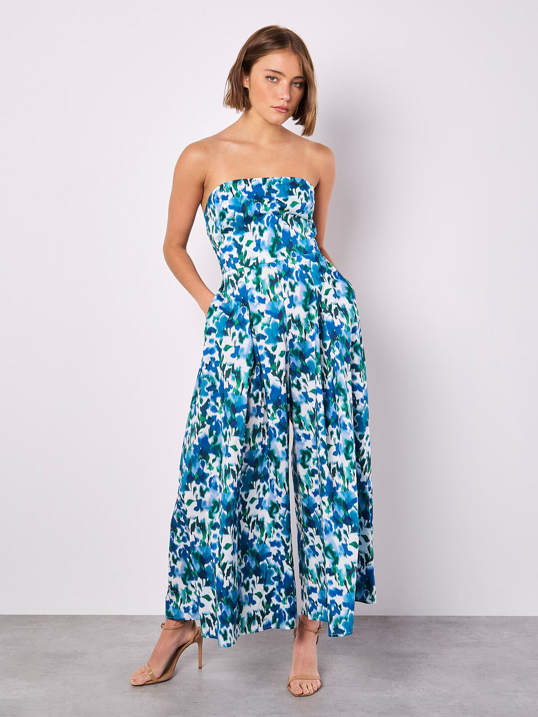 Floral Ikat Palazzo Jumpsuit