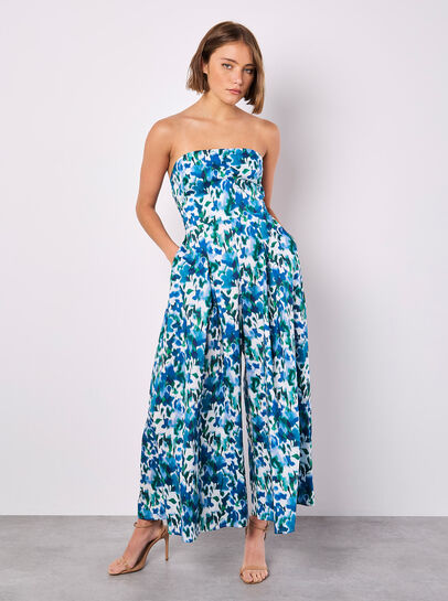 Blurred Ikat Palazzo Jumpsuit