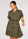 Cheetah Print Mini Dress, Khaki, large