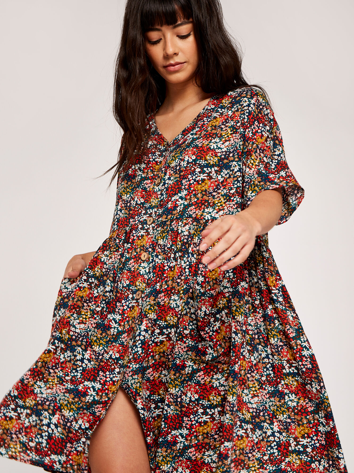 Button down smock dress outlet