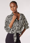 Zebra Swirl Oversized Shirt, Black, large