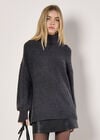 Oversized Boucle Tunic Jumper, Grey, large