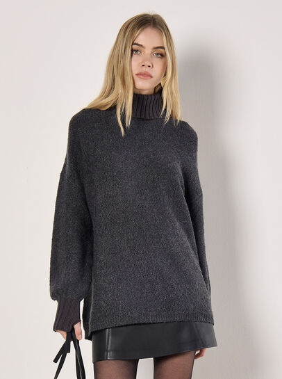Oversized Boucle Tunic Jumper