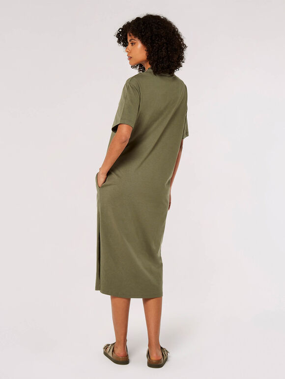 T-Shirt Midi Dress, Khaki, large
